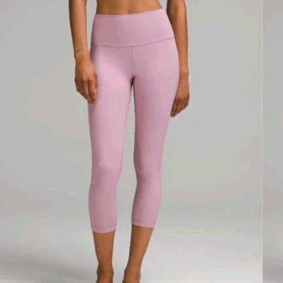 Lululemon Align High Rise Crop 23" Lined Leggings Rose Blush Womens 14 - Picture 2 of 12